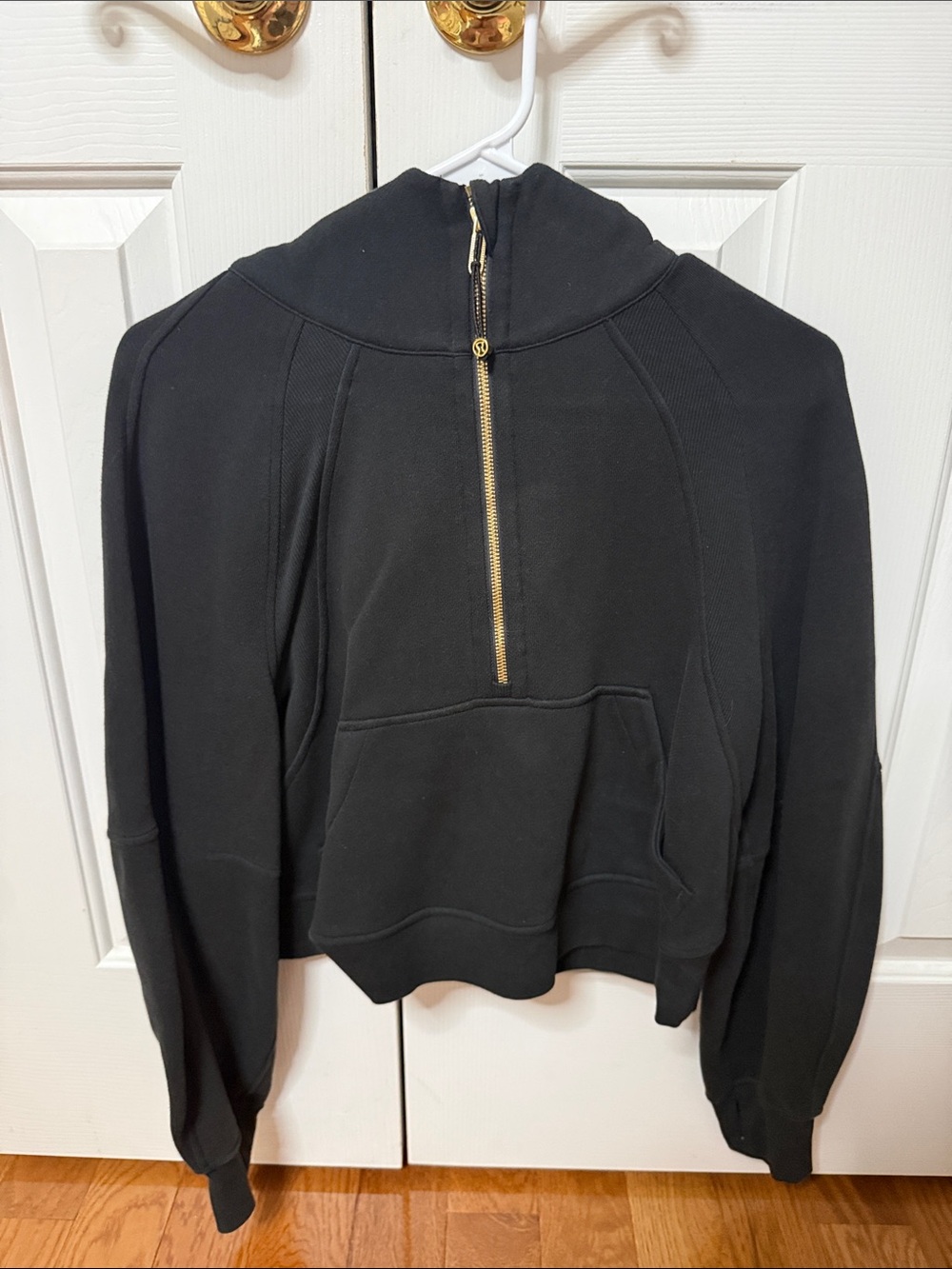 lululemon athletica Black Half-Zip Hoodie with Gold Zipper